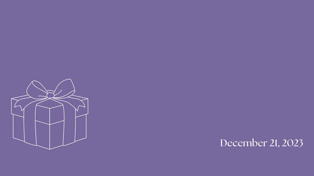 Christmas Gift Package with satin ribbon and snowflakes